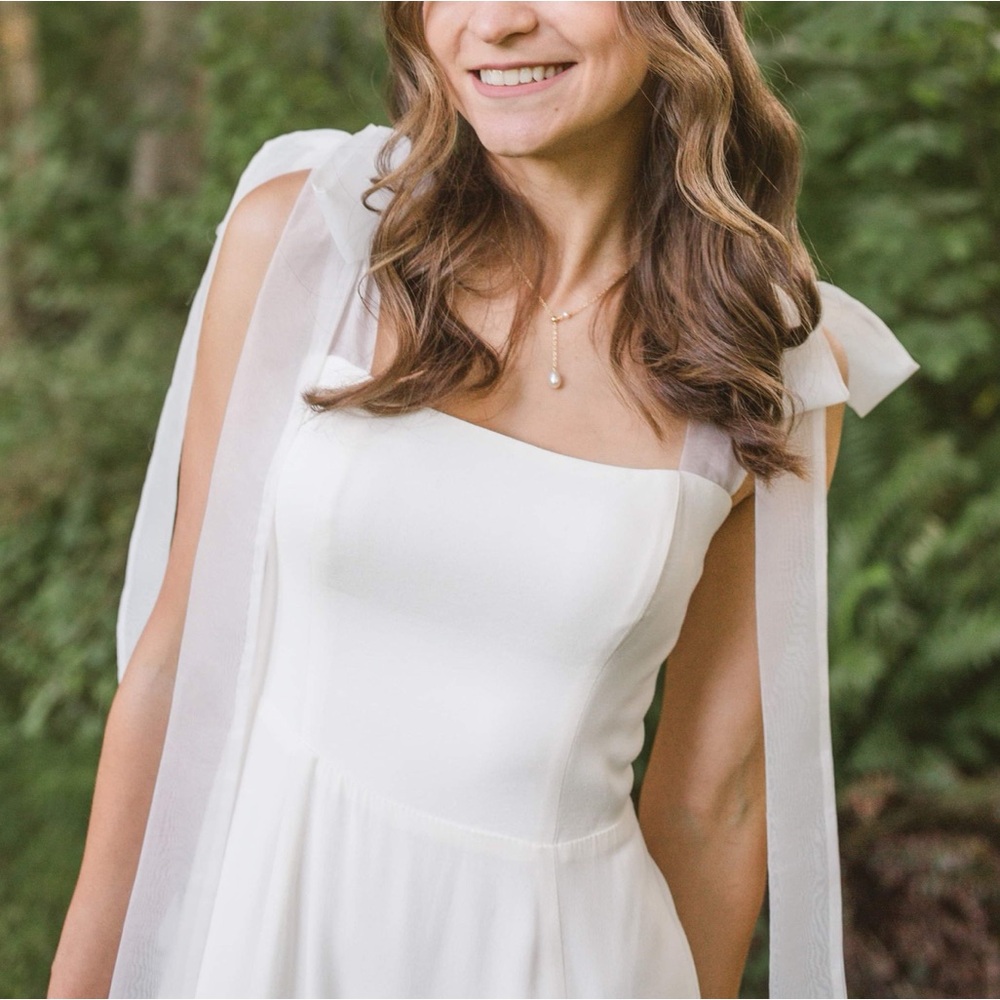 Reformation Balsam Bow Maxi Dress Ivory - Bridal - Ribbon Tie Straps - Size 0 - Picture 6 of 14